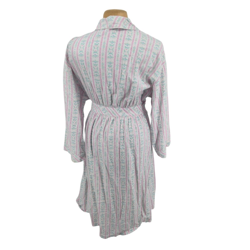 Lanz of Salzburg Nightgown Womens 2X Floral Stripe Cotton Flannel Sleepwear